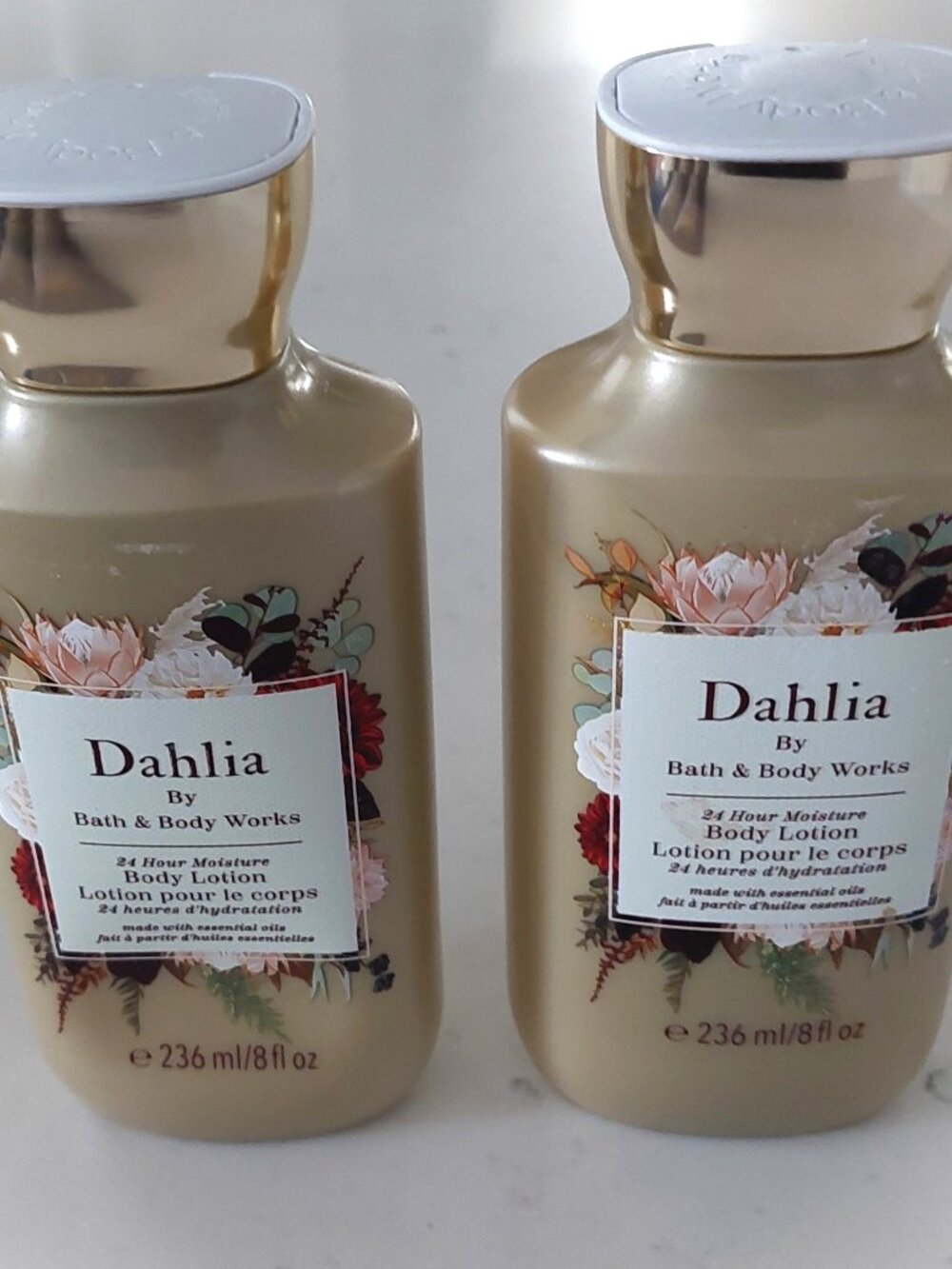 New Bath & Body Works Dahlia Body Lotion x 2 Full Size Lot Discontinued Scent